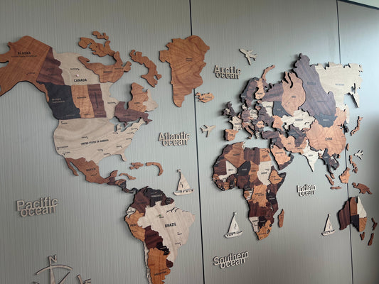 (預)我的夢想牆 · 木質3D世界地圖
