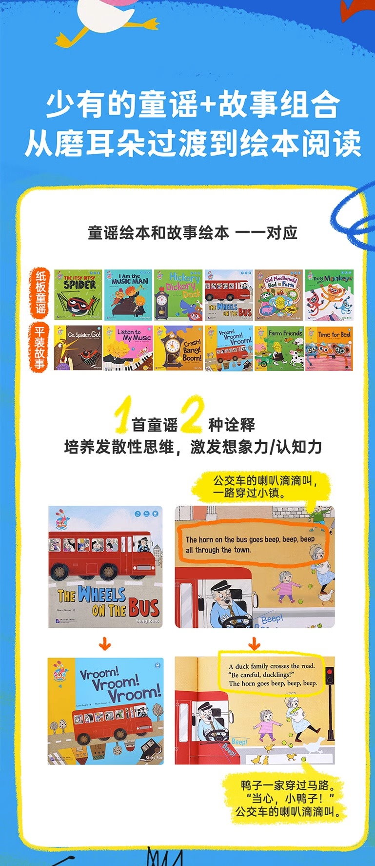 毛毛蟲筆 彩虹兔 Sing Along 歡唱童謠(第2輯 共12本書)贈琴鍵卡+點讀小卡