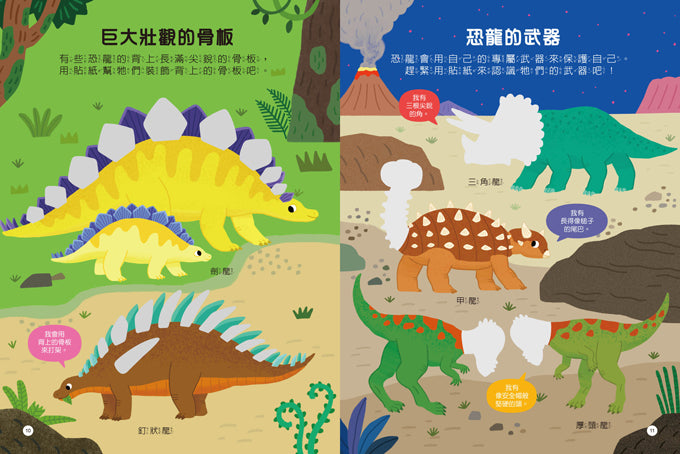 風車 知識聰明百科貼紙書-恐龍