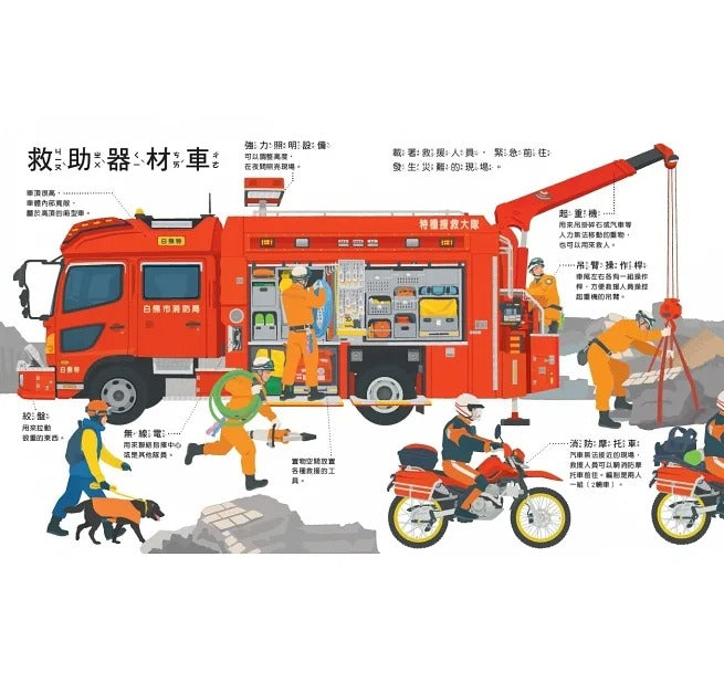 小天下 孩子最愛的救援車和工程車大集合(全套3冊)