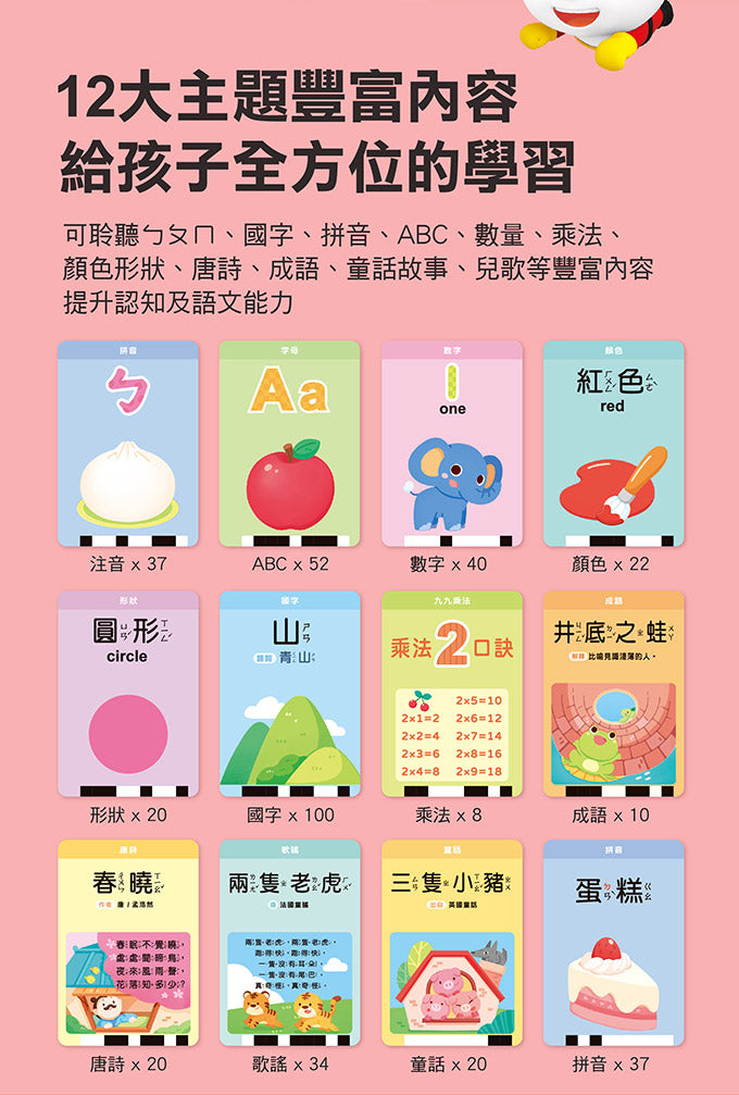 風車 FOOD超人系列-幼兒學習讀卡機 (學習ㄅㄆㄇ、ABC、123、唐詩、成語、童話、兒歌)