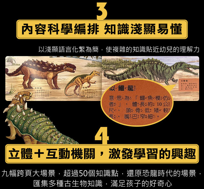 風車 百科立體書系列-會動的大恐龍百科立體書