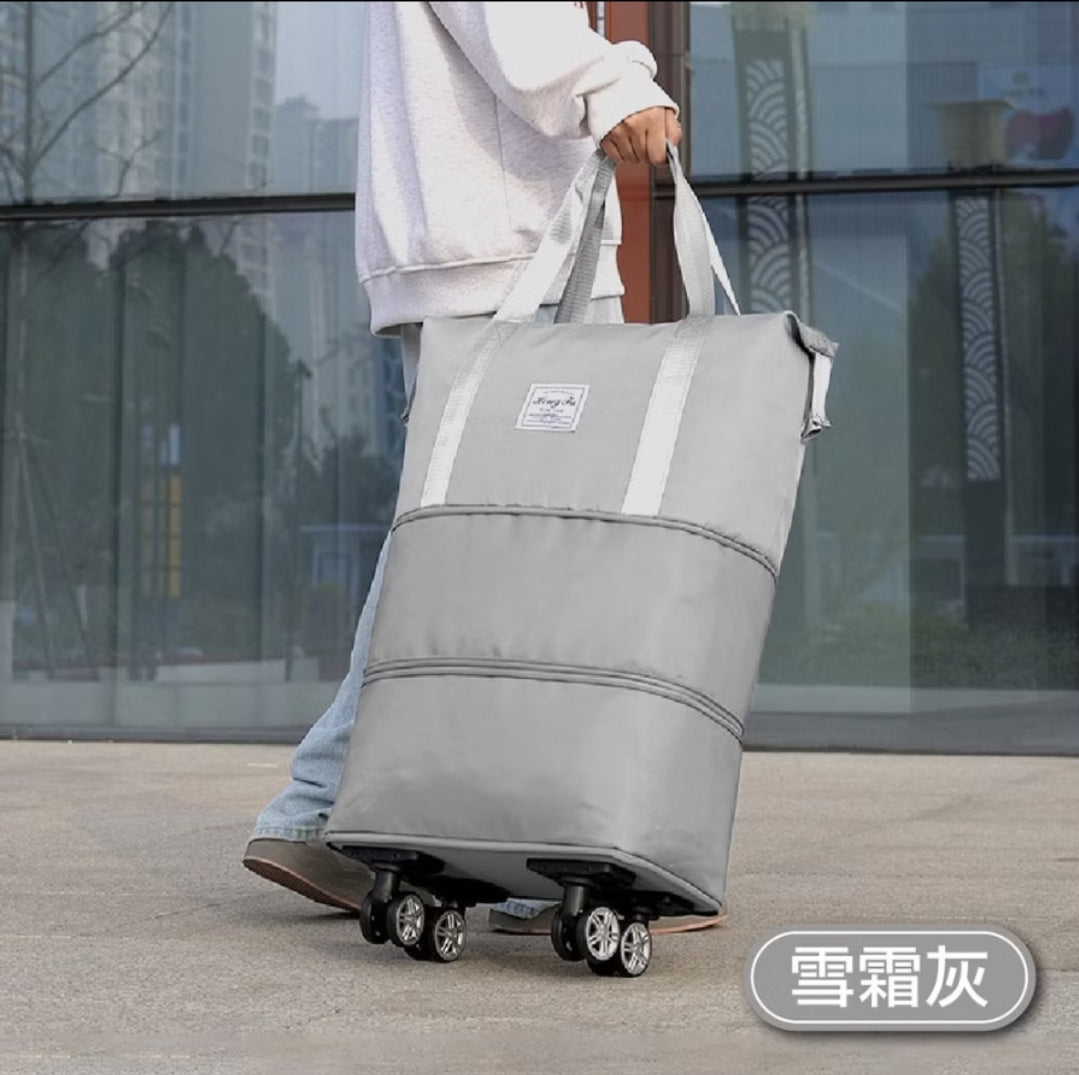 (現貨)可擴充大容量帶滾輪旅行包