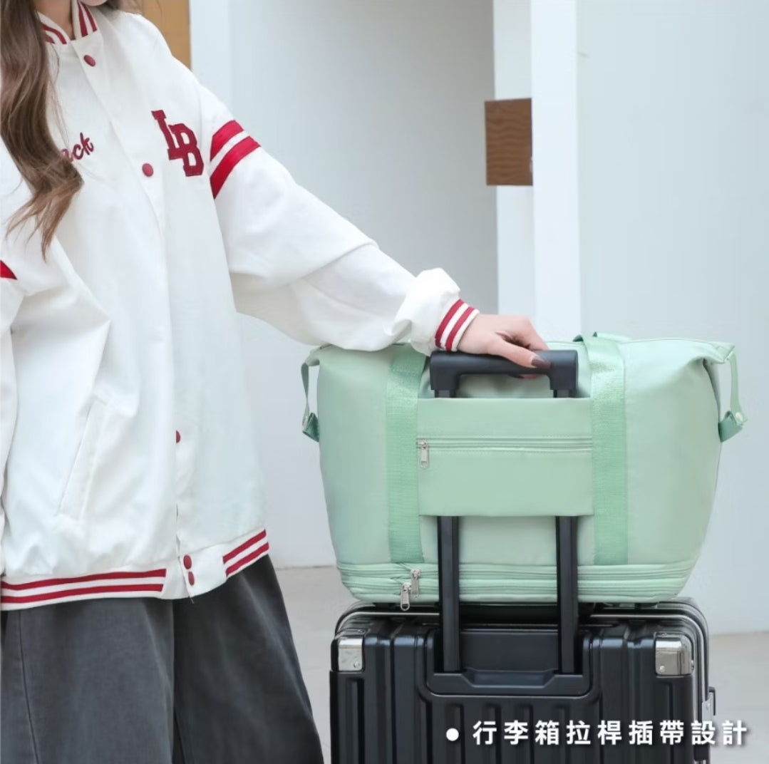 (現貨)可擴充大容量帶滾輪旅行包