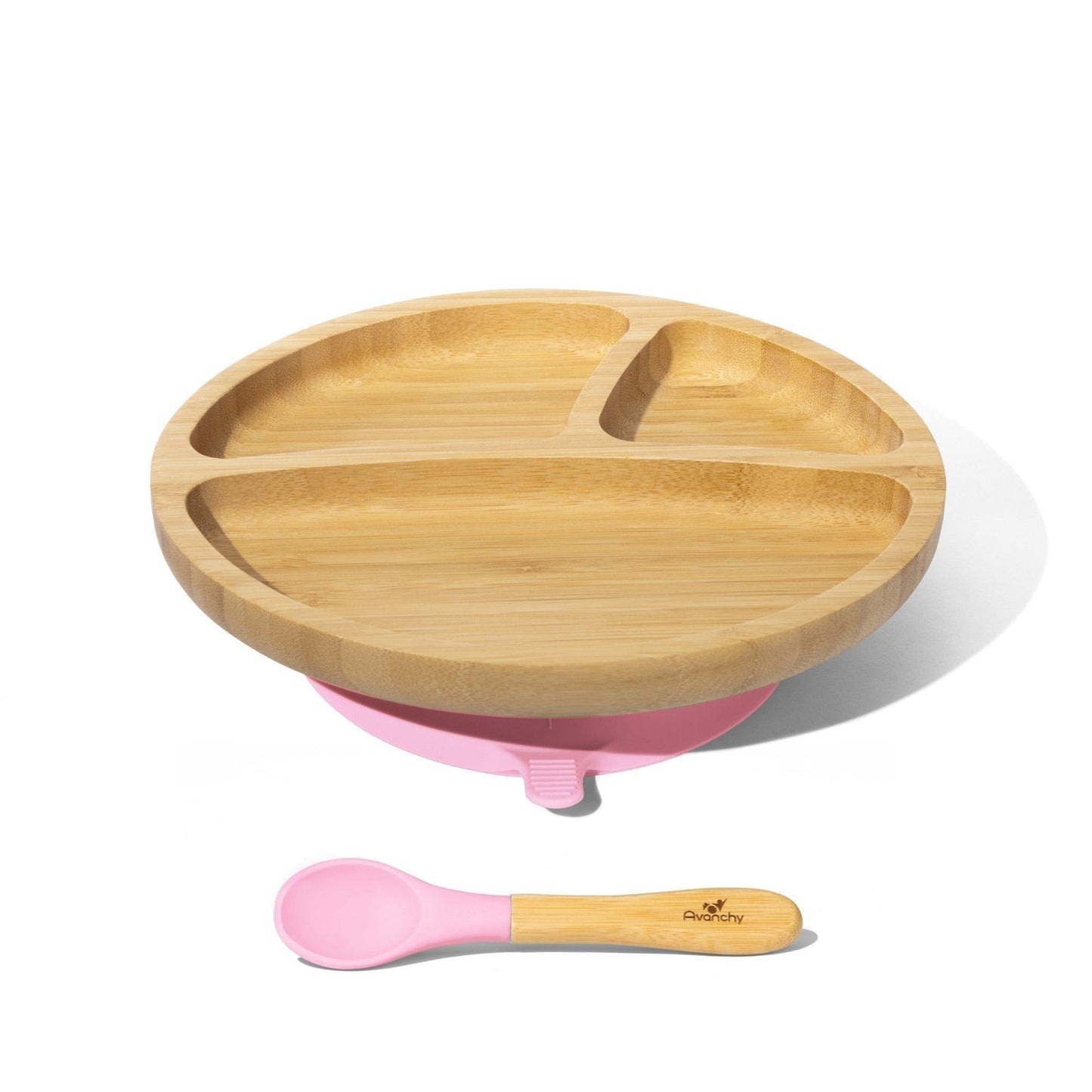 Avanchy Bamboo Suction Toddler Plate + Spoon