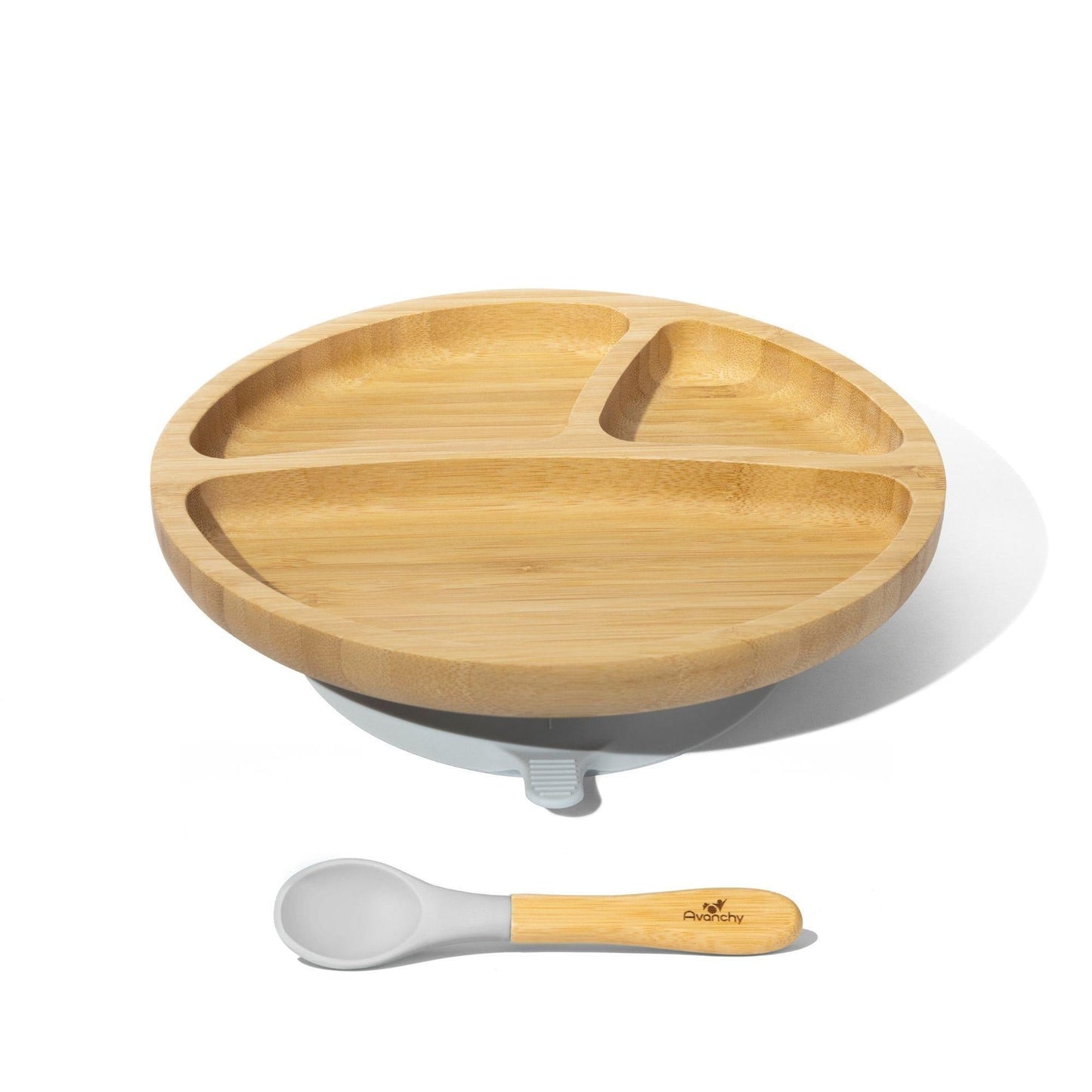 Avanchy Bamboo Suction Toddler Plate + Spoon