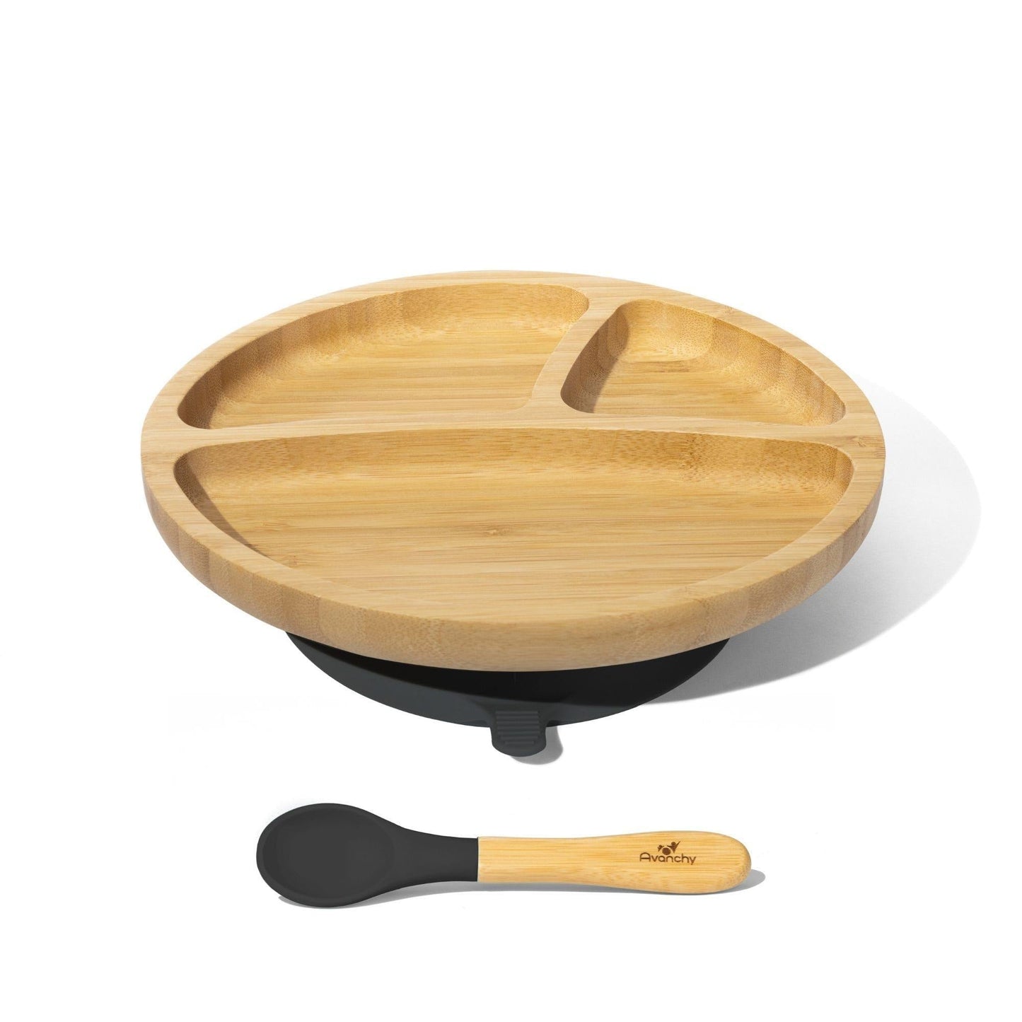 Avanchy Bamboo Suction Toddler Plate + Spoon