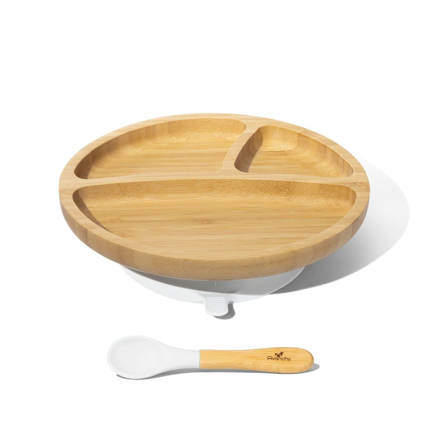 Avanchy Bamboo Suction Toddler Plate + Spoon