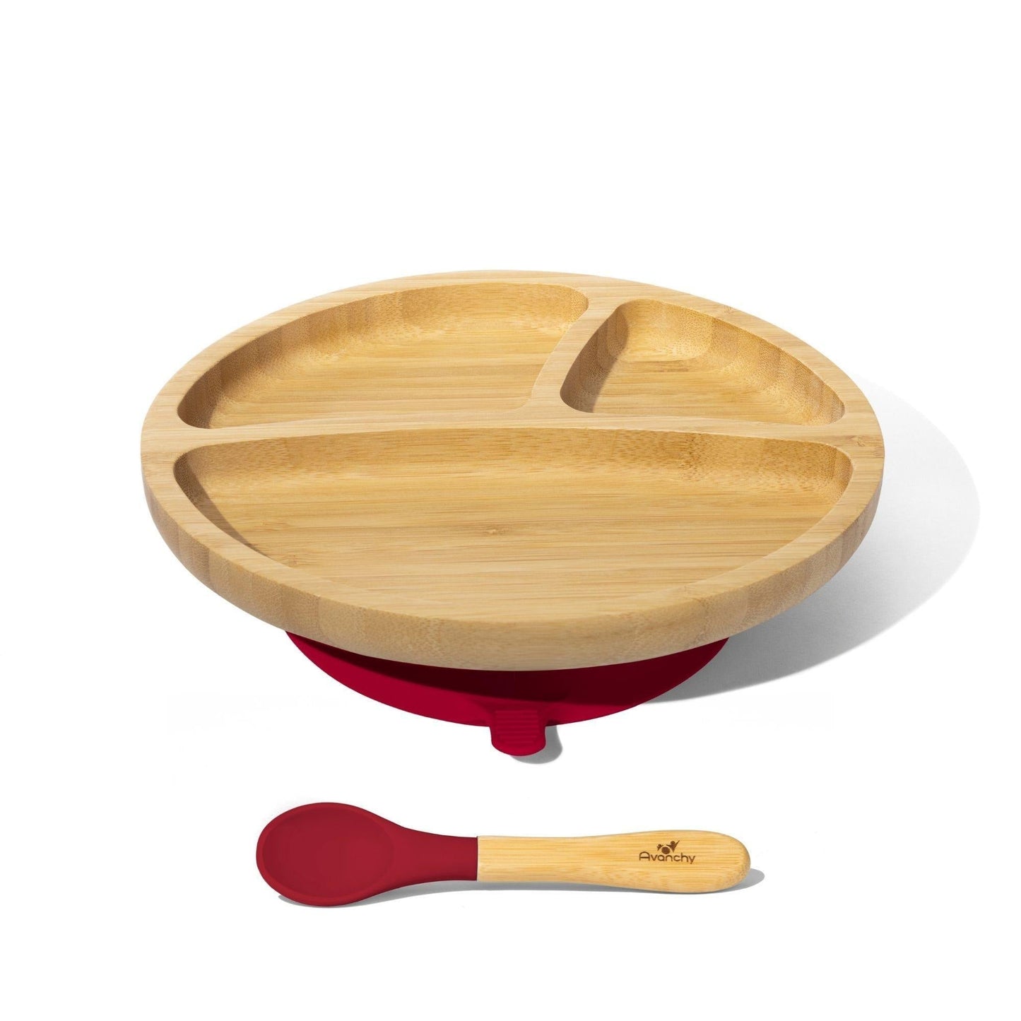 Avanchy Bamboo Suction Toddler Plate + Spoon