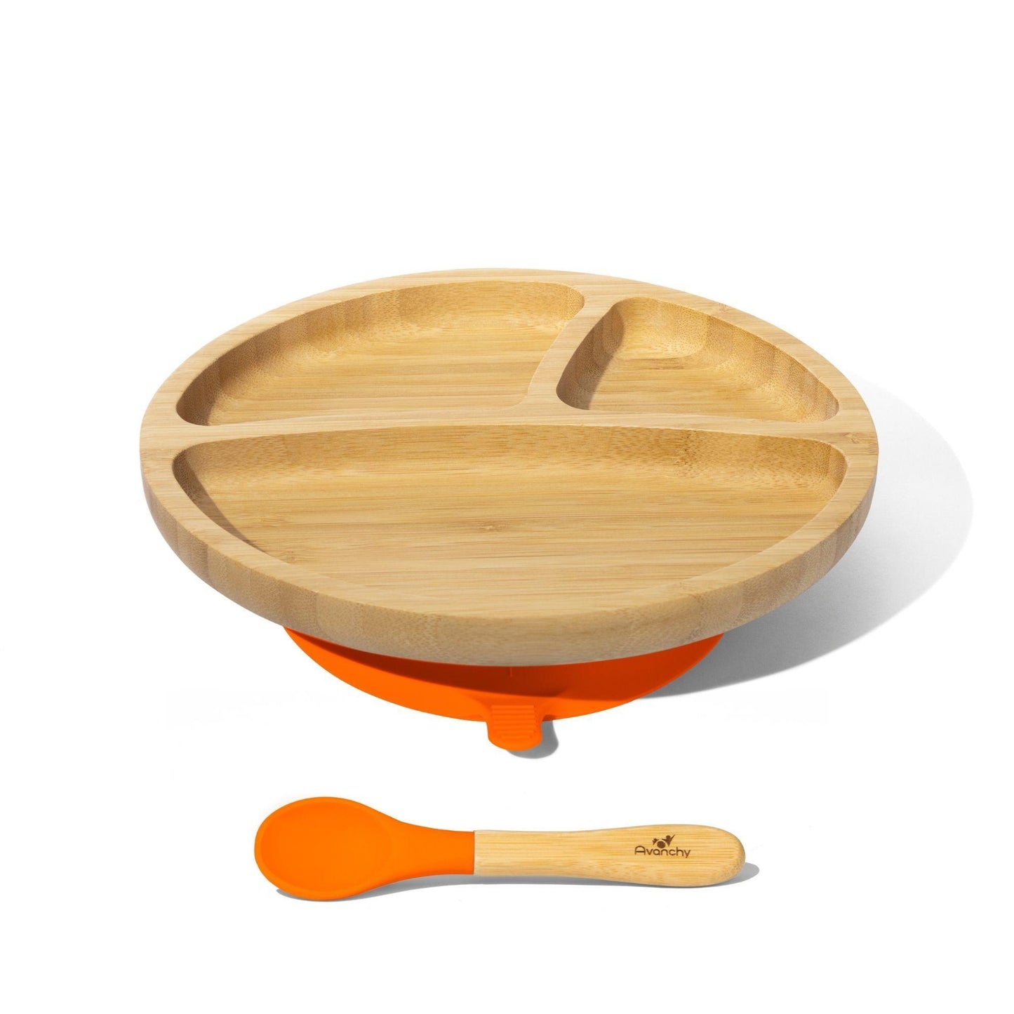 Avanchy Bamboo Suction Toddler Plate + Spoon