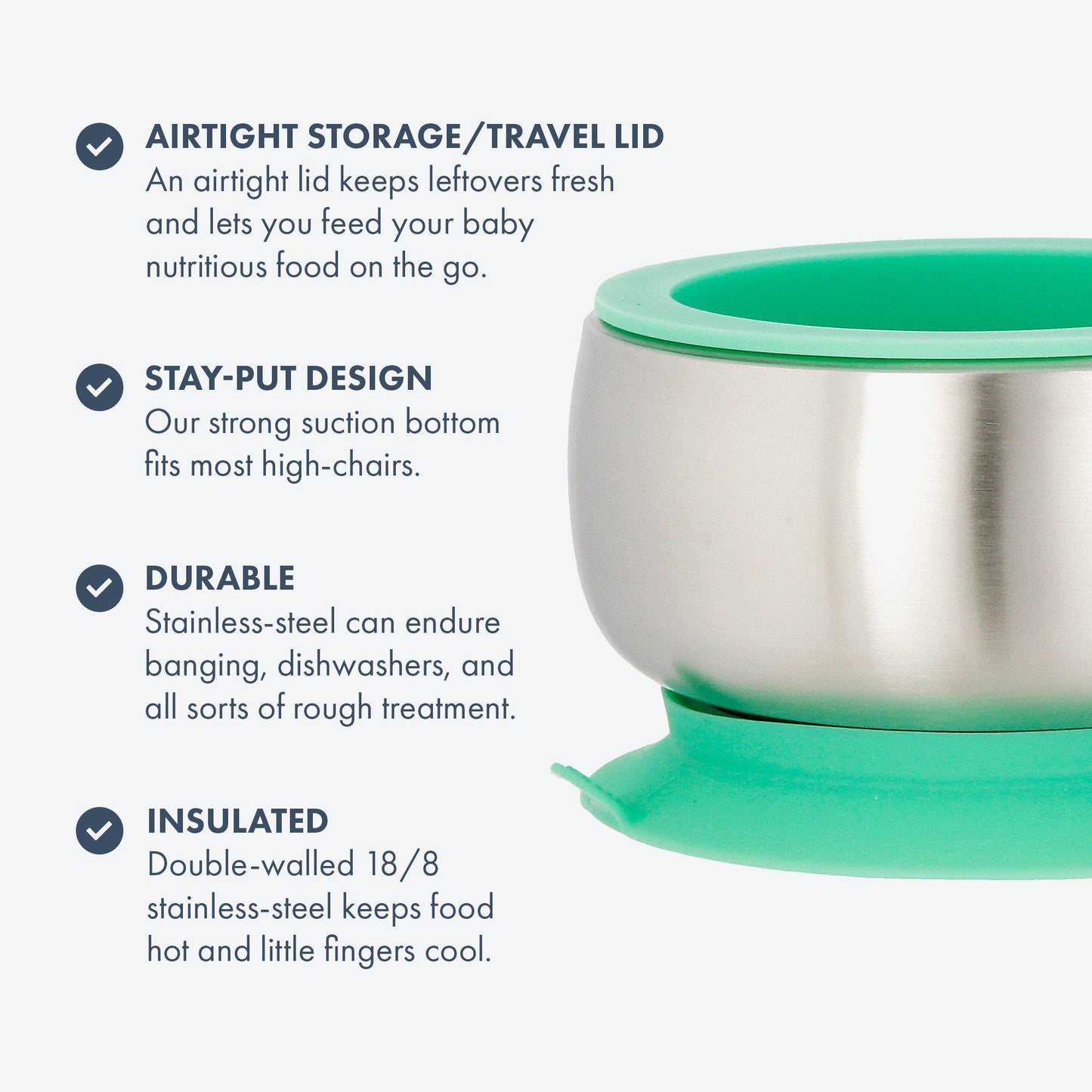 (現貨)Avanchy Stainless Steel Baby Bowl with Spoon Combo + Air Tight Lid