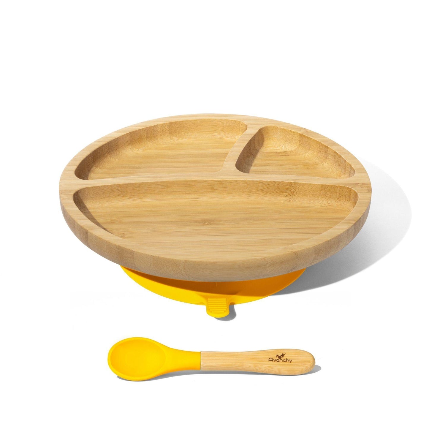 Avanchy Bamboo Suction Toddler Plate + Spoon