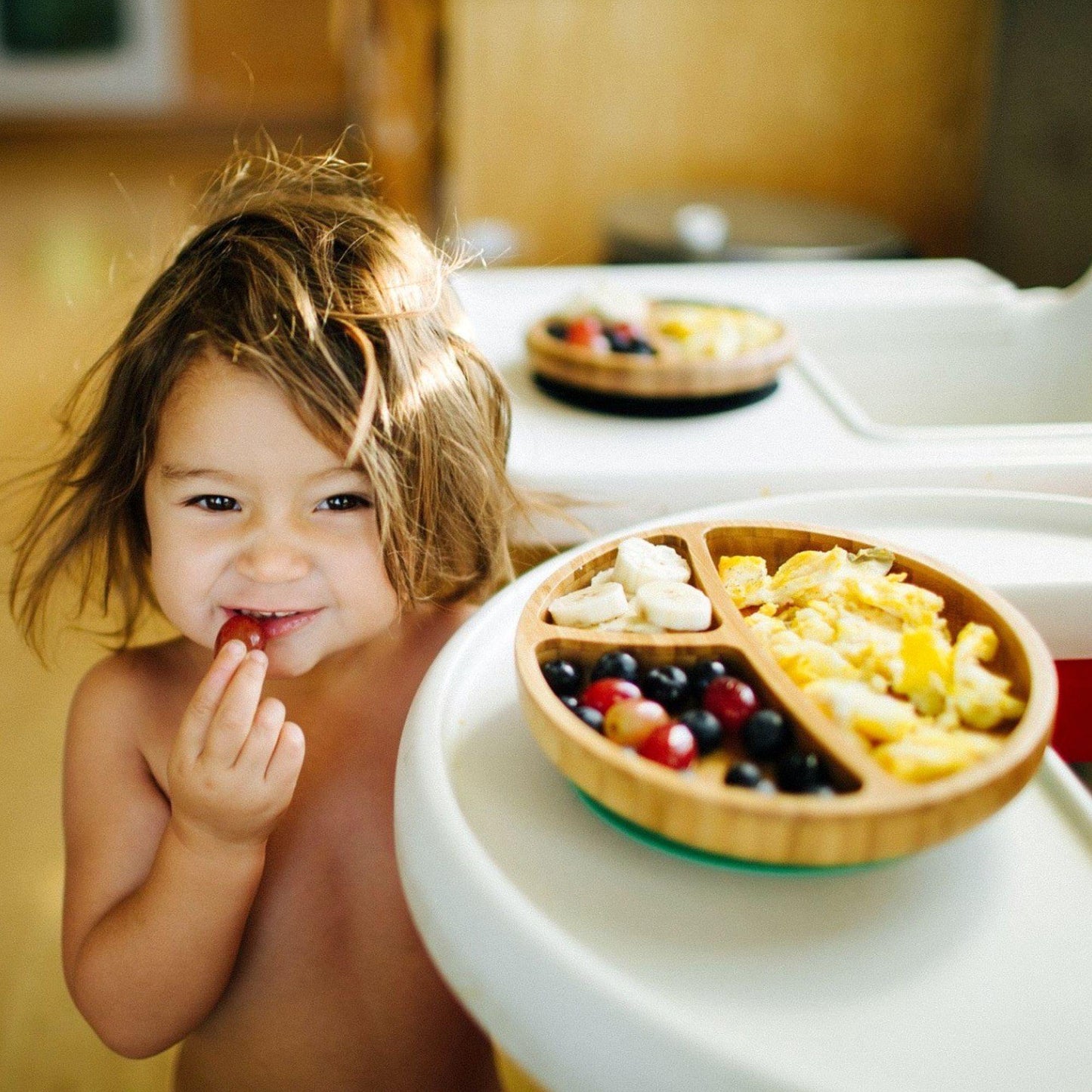 Avanchy Bamboo Suction Toddler Plate + Spoon