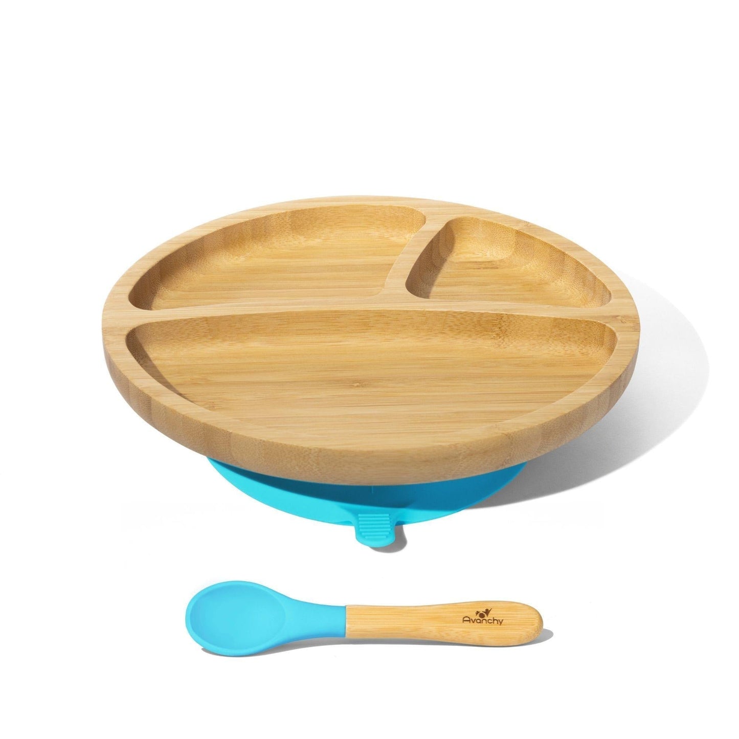 Avanchy Bamboo Suction Toddler Plate + Spoon