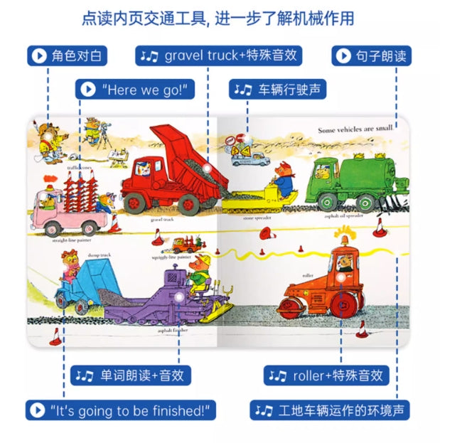 毛毛蟲筆  Richard Scarrys Busy Busy set 四冊 小車迷必備(cars and trucks/construction site/airport/farm)