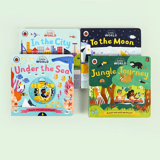毛毛蟲筆 Little world 小小世界啟蒙認知翻翻書 (4册) 盒装 英文原版